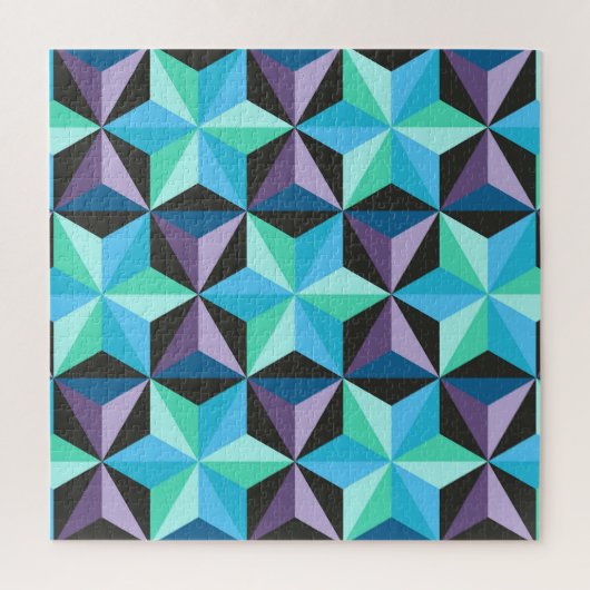 Stars Abstraktes geometrisches Patchwork Puzzle (Vertikal)
