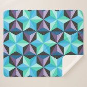 Stars Abstraktes geometrisches Patchwork Sherpadecke (Vorderseite (Horizontal))