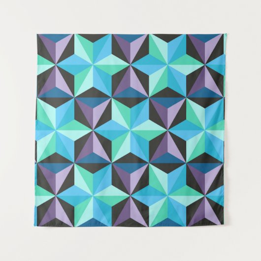 Stars Abstraktes geometrisches Patchwork Wandteppich (Vorderseite)