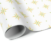 Stars and Dots in Palm and Yellow Geschenkpapier (Rolleneckpunkt)