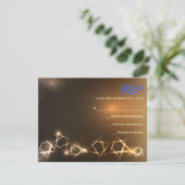 STARS and LIGHTS Bar Bat Mitzvah Reply Card RSVP Karte (Stehend Vorderseite)