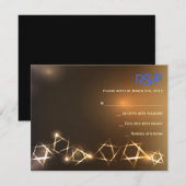 STARS and LIGHTS Bar Bat Mitzvah Reply Card RSVP Karte (Vorne/Hinten)