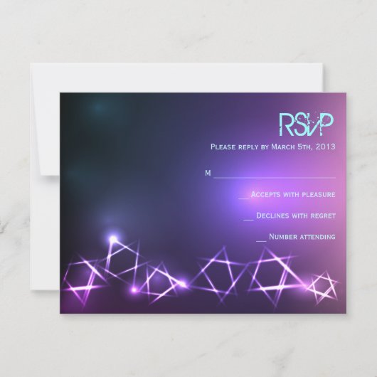 STARS and LIGHTS Bar Bat Mitzvah Reply Card RSVP Karte (Vorderseite)