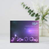 STARS and LIGHTS Bar Bat Mitzvah Reply Card RSVP Karte (Stehend Vorderseite)