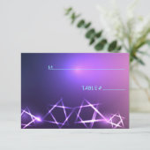 STARS and LIGHTS Bat Mitzvah Escort Card Einladung (Stehend Vorderseite)