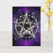 Stars and pentagram greeting card karte (Gelbe Blume)