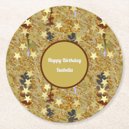 Stars and Sparkle Any Age Birthday Party Runder Pappuntersetzer