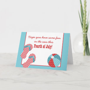 Stars and Stripes Beach Party July 4th Card Karte