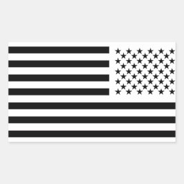 Stars and Stripes Black Rechteckiger Aufkleber