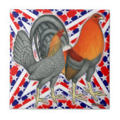 Stars and Stripes Gamefowl Fliese (Vorderseite)