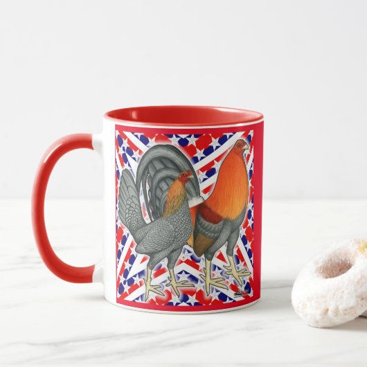 Stars and Stripes Gamefowl Tasse (Mit Donut)