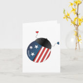 Stars and Stripes Ladybug Karte (Gelbe Blume)