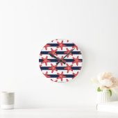 Stars And Stripes Pattern Runde Wanduhr (Zuhause)