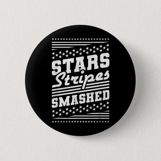 Stars and Stripes Smashed Unabhängigkeitstag Button (Vorderseite)