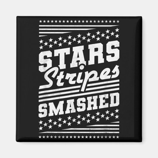 Stars and Stripes Smashed Unabhängigkeitstag Magnet (Vorne)