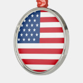 Stars and Stripes USA Silbernes Ornament (Links)