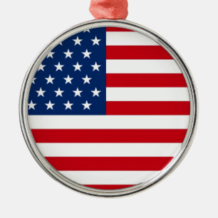 Stars and Stripes USA Silbernes Ornament