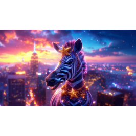 Stars And Stripes with Zebra Zanzibar Round Pillow Bedruckter Rucksack