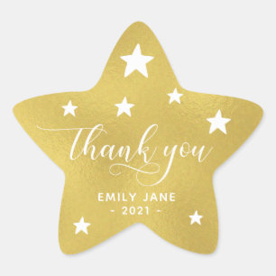Stars Baby Shower Party Stickers Gold Imitate Fo