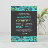 Stars Bar Bat Mitzvah Einladung (Stehend Vorderseite)