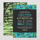 Stars Bar Bat Mitzvah Einladung (Vorne/Hinten)