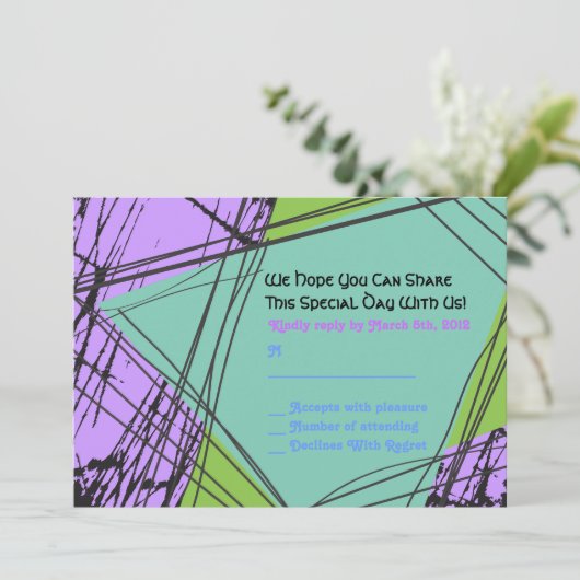 Stars Bar Bat Mitzvah Einladung Antwort (Stehend Vorderseite)