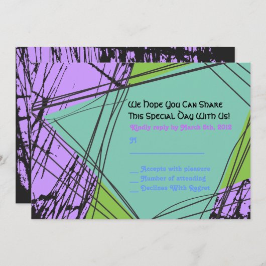 Stars Bar Bat Mitzvah Einladung Antwort (Vorne/Hinten)