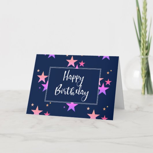 Stars Birthday Card Karte (Vorderseite)