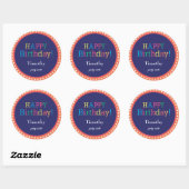 Stars Birthdaystickers Runder Aufkleber (Blatt)