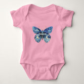 Stars Blue Butterfly Baby Strampler (Vorderseite)