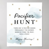 Stars & Blue Clouds Kinderdusche Schnuller Jagd Poster (Vorne)