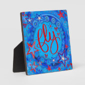 Stars Blue Fly Inspirivity Ermutigung Easel Fotoplatte (Vorderseite)