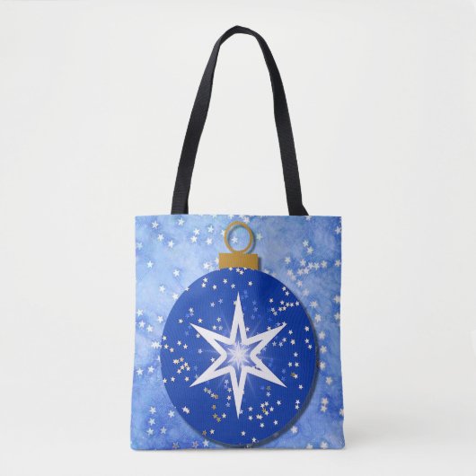 Stars Blue Ornament Art Tasche (Vorderseite)