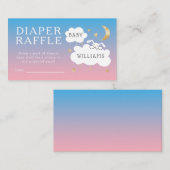 Stars Bunny Pink Blue Baby Dusche Windelwanne Wind Begleitkarte (Vorne/Hinten)