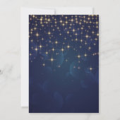 Stars Cake Navy Blue Rose Gold Sweet 16 Einladung (Rückseite)