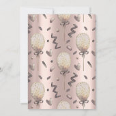 Stars Cake Rose Gold Balloons Sweet 16 Einladung (Rückseite)