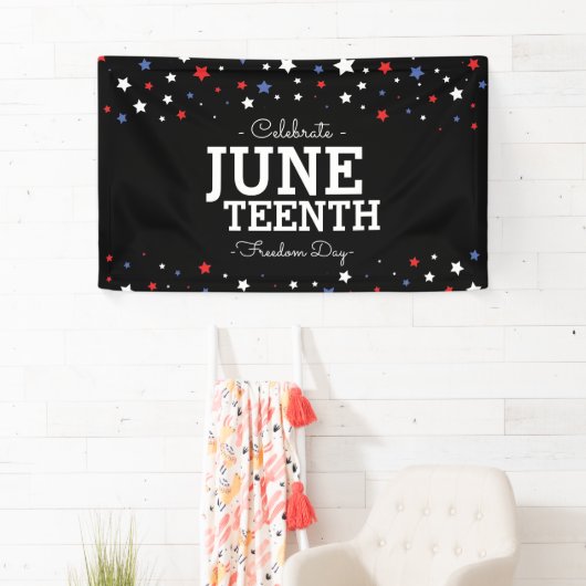 Stars Celebrate Juneteenth Blk Cluster Banner (Insitu)