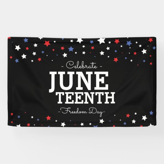 Stars Celebrate Juneteenth Blk Cluster Banner (Horizontal)