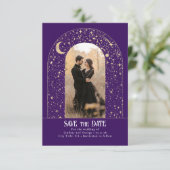 Stars Celestial Arch Save the Date Foto (Stehend Vorderseite)