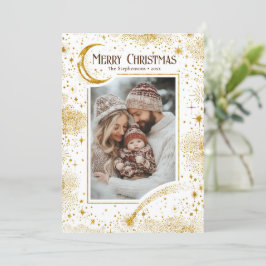 Stars Celestial Magical Frohe Weihnachts-Foto Feiertagskarte