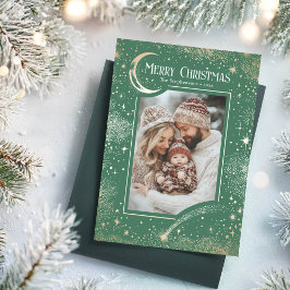 Stars Celestial Magical Frohe Weihnachts-Foto Feiertagskarte