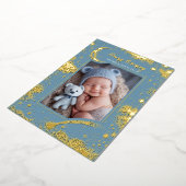 Stars Celestial Soft Blue Neugeborene Fotos Geburt Folieneinladung (Gedreht)