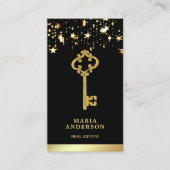 Stars Confetti Chic Goldene Burg Anwesen Visitenkarte (Vorderseite)