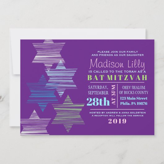 STARS CONNECTION Bat Mitzvah Einladung (Vorderseite)