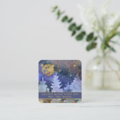 *~* Stars Cosmos Gold Moon Glitzer Pine Tree Quadratische Visitenkarte (Stehend Vorderseite)