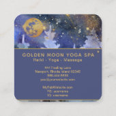 *~* Stars Cosmos Gold Moon Glitzer Pine Tree Quadratische Visitenkarte (Rückseite)