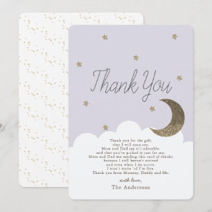 Stars Crecsent Moon Lavender Baby Dusche Vielen Da Einladung