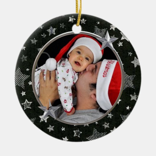 Stars Custom Foto Ornament (Vorne)