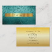 Stars Deep Green Golden Stripes Vip Glam Visitenkarte (Vorne/Hinten)