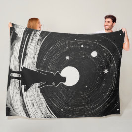 Stars der Stillen Zeit | Schwarz-Weiß-Cartoon Fleecedecke